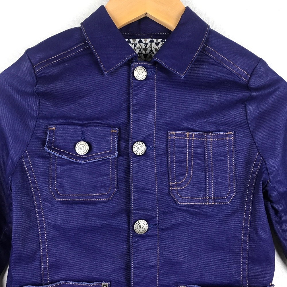 Bonpoint Royal Blue Denim Jacket Size 6 - Picture 3 of 8